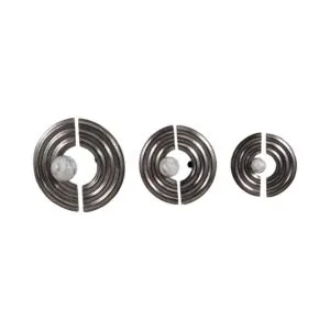 طقم ديكور حائط حلقات ليزا - 3 قطع - فضي