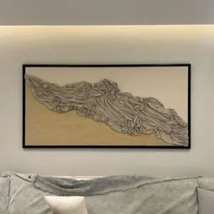 لوحة جبسية قماشية مقاس 180x100 سم كايلا - برواز أسود