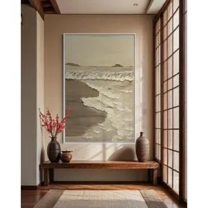 لوحة جبسية مقاس 80x120 سم ويفي - برواز اسود