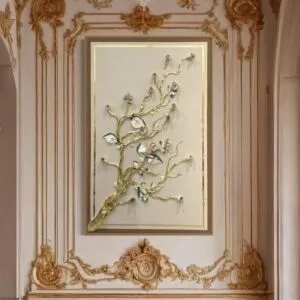 لوحة جبسية مقاس 80x180 سم روت - برواز ذهبي