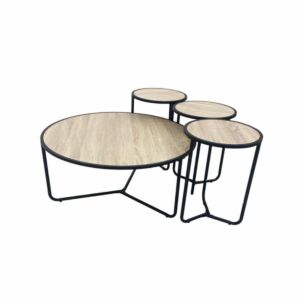 طقم طاولة قهوة وطاولات جانبية 4 قطع كايهان - بيج