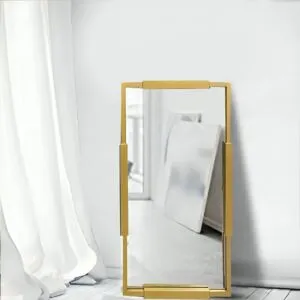 مرآة حائط مستطيل بلينك 90X110 سم - ذهبي