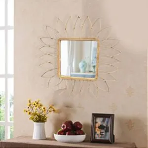 مرآة حائط غولد فلور - اصفر