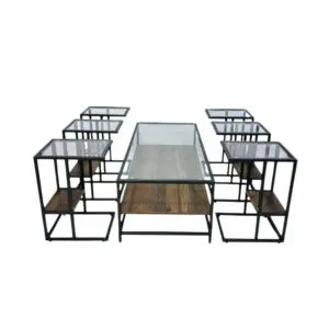 طقم طاولة قهوة وطاولات جانبية 7 قطع شينو