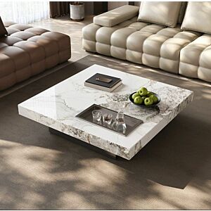 طاولة قهوة روبيلا - ابيض ورمادي