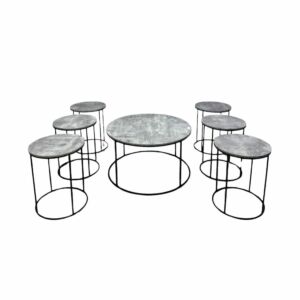 طقم طاولة قهوة وجانبية 7 قطع خشب مارليني