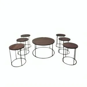 طقم طاولة قهوة وجانبية 7 قطع خشب مارلين