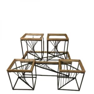 طقم طاولة قهوة وجانبية ميراكي - بني