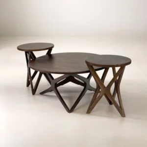 طقم طاولات قهوة وجانبية 3 قطع يساويز