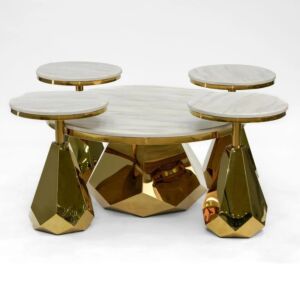 طقم طاولات قهوة وجانبية 5 قطع فنجاي