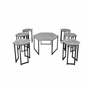 طقم طاولة قهوة وطاولات جانبية 7 قطع شينزول