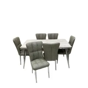 طقم طاولة طعام مع كراسي دارلا - 6 أشخاص