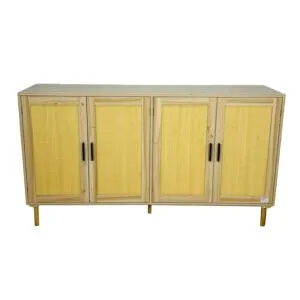 طاولة بوفيه جانبية خشب 4 ابواب - بيج