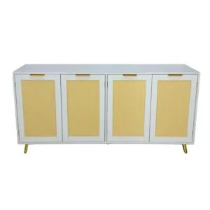 طاولة بوفيه جانبية خشب لون ابيض