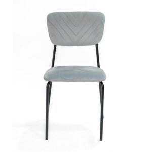 كرسي طعام مخمل ترولز - رمادي