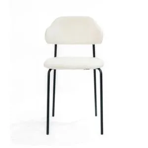 كرسي طعام بوكليه بيكورا - ابيض