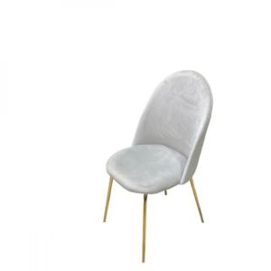 كرسي طعام مخمل - رمادي