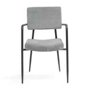 كرسي طعام مخمل فينيسا - رمادي