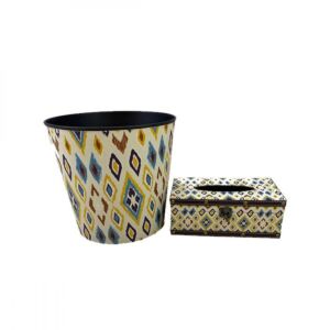 طقم قطعتين سله وعلبة مناديل - متعدد الالوان