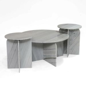 طقم طاولة قهوة وطاولات جانبية رخام طبيعي