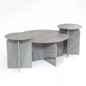 طقم طاولة قهوة وطاولات جانبية رخام طبيعي