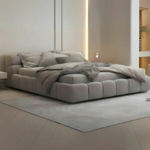 سرير مخمل ماجيستيك ميست - رمادي