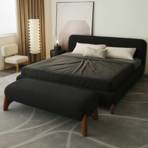 سرير كورفا بلات فورم بوكليه - اسود