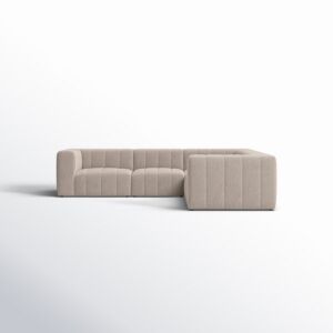 كنب زاوية هافن- 5 قطع - رمادي فاتح