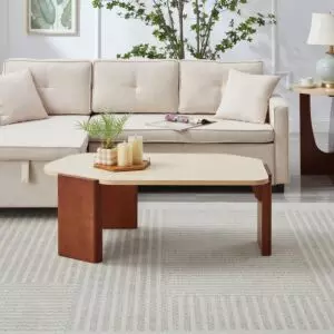 طاولة قهوة بيلا - بني وبيج