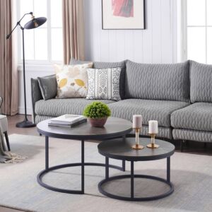 طاولة قهوة متداخلة فيرونا قطعتين - اسود