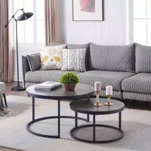 طاولة قهوة متداخلة فيرونا قطعتين - اسود