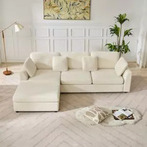 كنب زاوية مايسون - كريمي