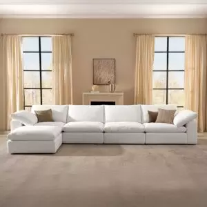 كنب زاوية زاريو - ابيض