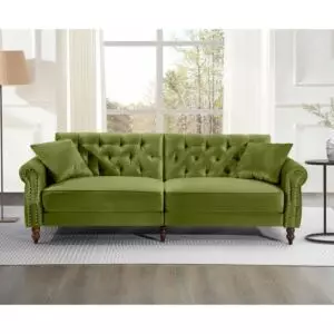 كنبة ثلاثية مخمل بافاريا - اخضر