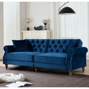 كنبة ثلاثية مخمل بافاريا - ازرق