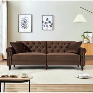 كنبة ثلاثية مخمل بافاريا - بني