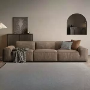 كنبة رباعية مخمل سيدرا - بني