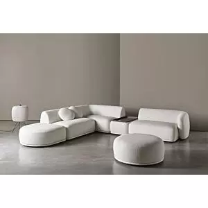 كنب زاوية مودرنيت - 6 قطع - ابيض