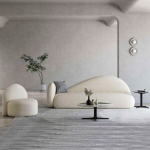 طقم كنب ماتيو - قطعتين - اوف وايت