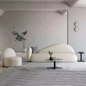 طقم كنب ماتيو - قطعتين - اوف وايت