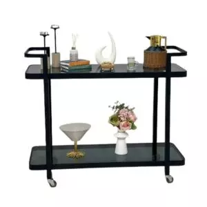 عربة تقديم هالوهافن - طابقين - اسود