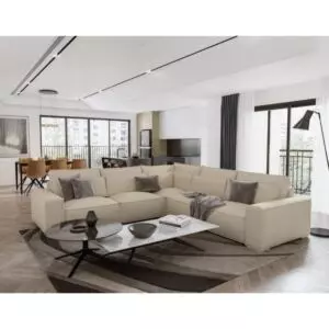 كنب زاوية أليكس - 3 قطع - بيج