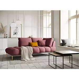 اريكة استرخاء ديلورا - 3 مقاعد - وردي