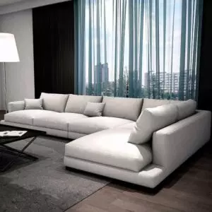 كنب زاوية كيفين - 3 قطع - بيج فاتح