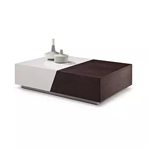 طاولة قهوة روكياس - أبيض وبني