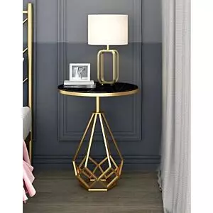 طاولة جانبية سونيا - اسود وذهبي