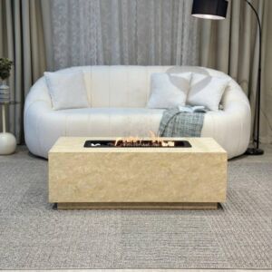 طاولة قهوة بمنقل فحم داخلي - بيج فاتح