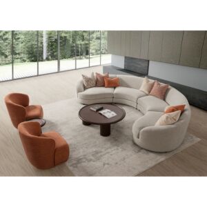 Migael Sofa Set - 6 Pieces - Gray and Orange