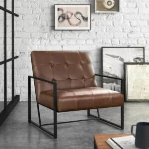 كرسي جلد رويال أوبال بلوم - بني غامق