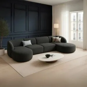 كنب زاوية سانا بوكليه - رمادي